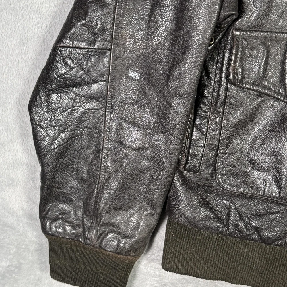 Vintage A2 Flight Leather Jacket Mens L Bomber US Army Air Force Brown - Picture 2 of 13